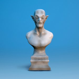 Statue of an old grumpy goblin 3D model