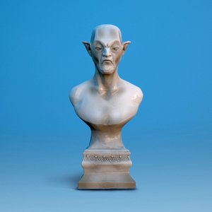 Statue of an old grumpy goblin