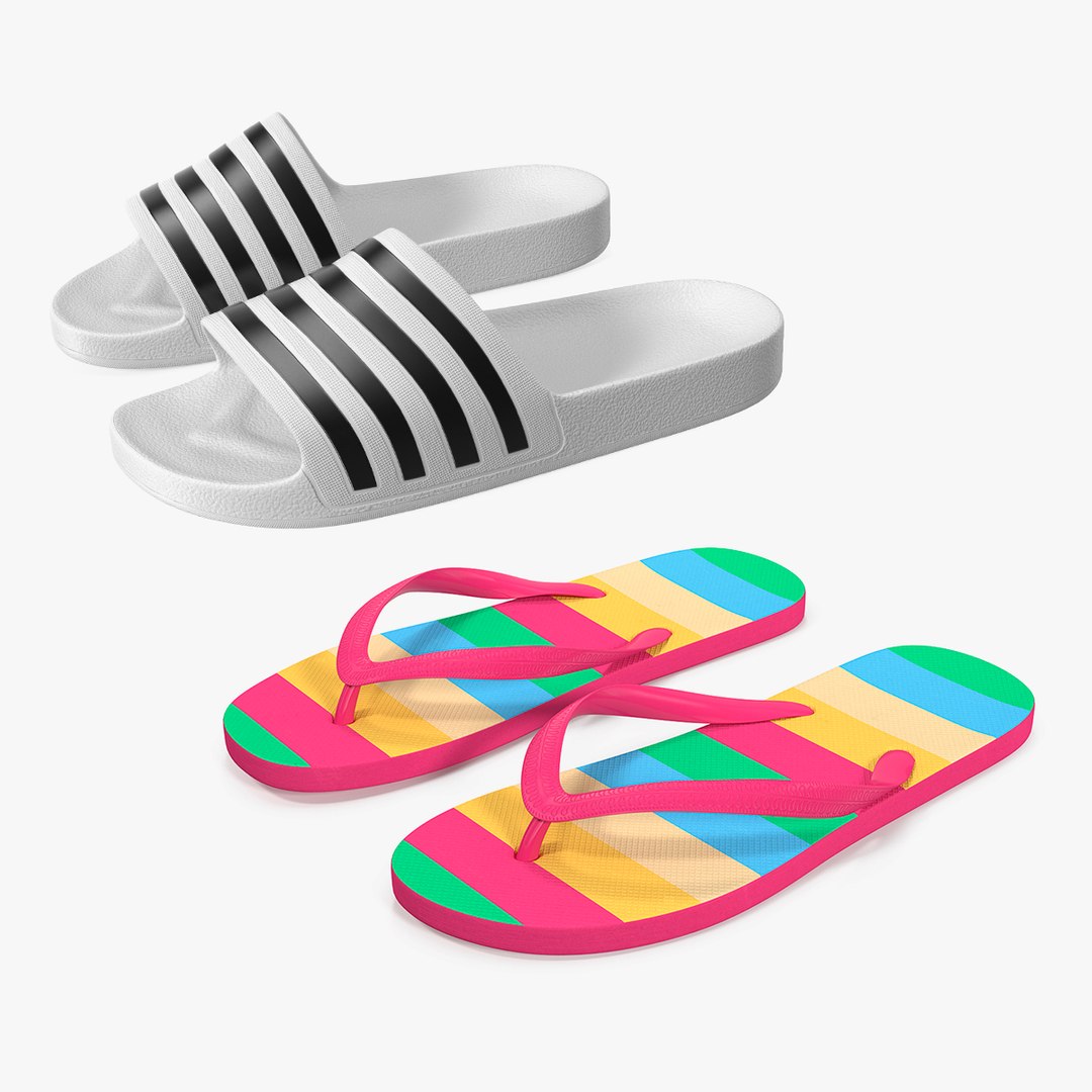 Flip-flops Collection 3D model preview