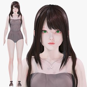 Casual Clothing 0007 - UE5 - Unity - Blender - Animated - Realistic Female Character