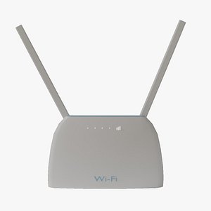 White Minimalistic Wi-Fi Modem Create Stylish 3D Environments Low-poly 3D model