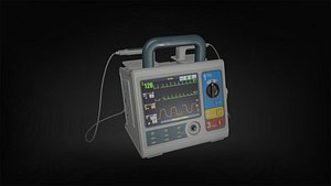 Medical Defibrillator PBR 3D Model 3D model
