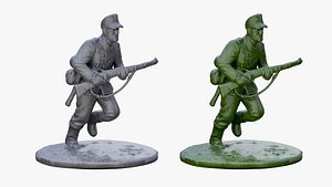 Plastic Toy Soldier Army WW2 Gray and Green1 3D model