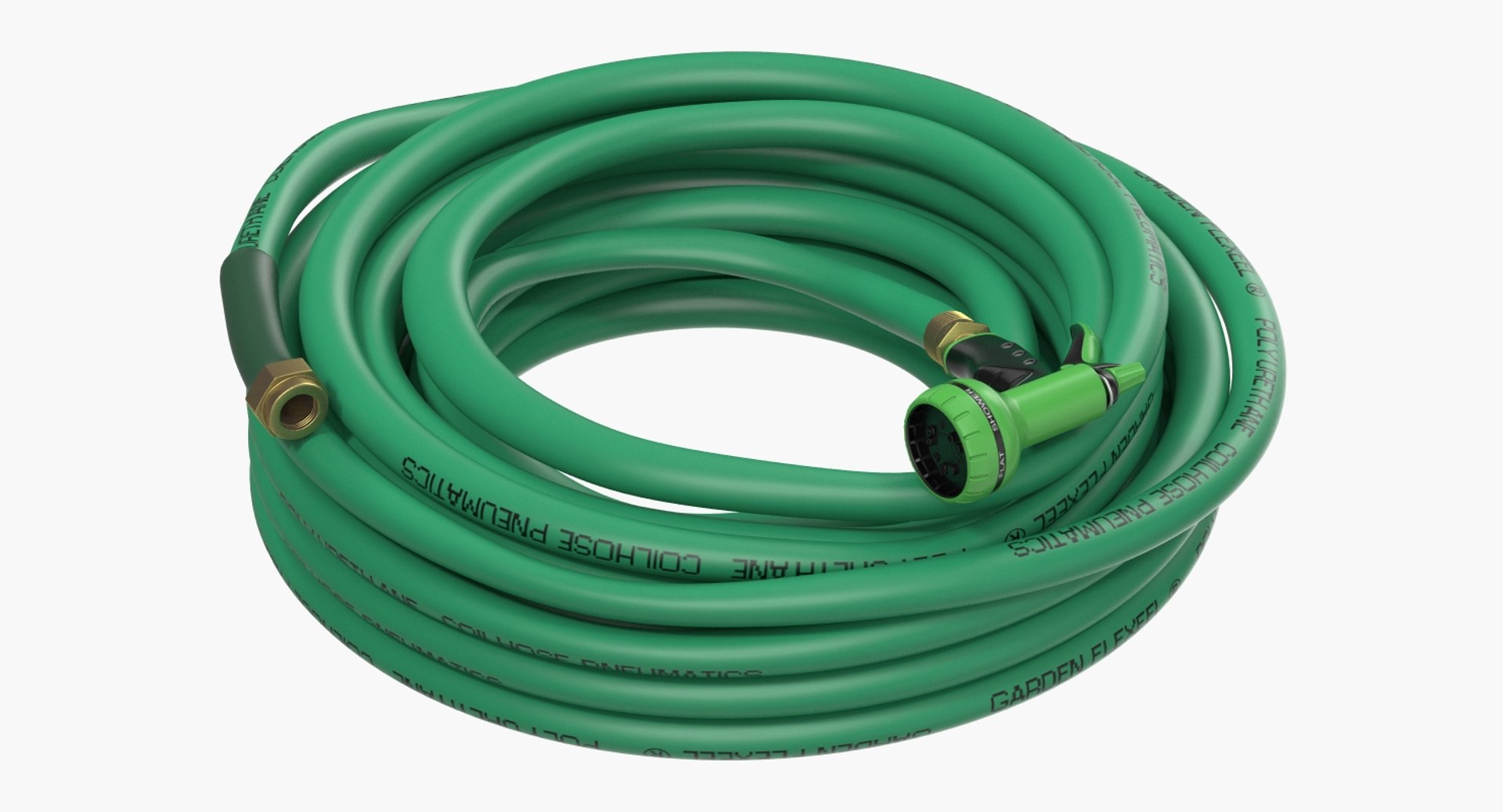 Garden Hose and Trigger Nozzle 3D model preview
