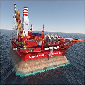 3D Russian Prirazlomnaya Oil Platform