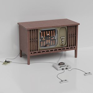 retro video console games 3D model