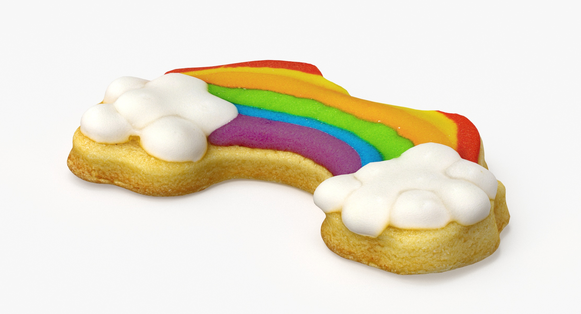 3D Rainbow Cookie 01 Bitten Model TurboSquid 2019594