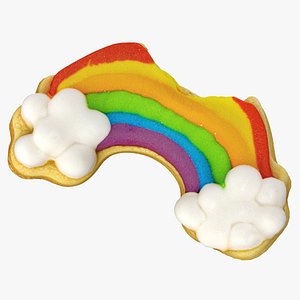 3D Rainbow Cookie 01 Bitten model