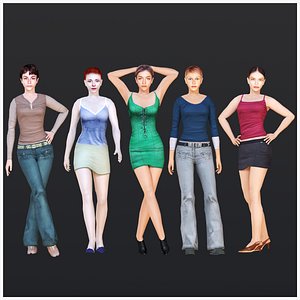 Woman 1 To 5 3D model