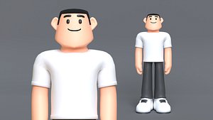 3D Minimal Simple Man 3 Cartoon Character model