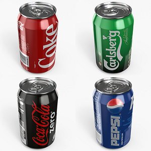 Beverage Cans 330 ml PBR Collection 2 3D model