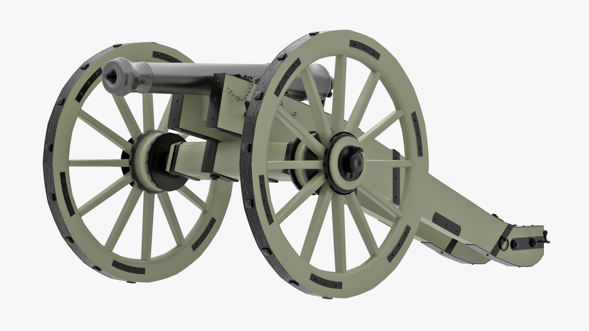 Old Six Pounder Cannon Model TurboSquid 1832342