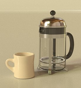 3D model french press coffee maker