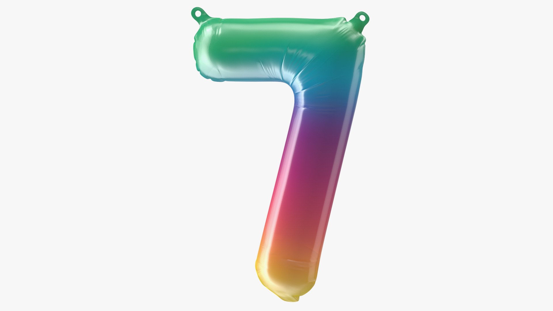 Balloon Numbers 7 Rainbow 3D model preview