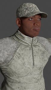 Man Soldier 04 Low-poly 3D model Ready for games
