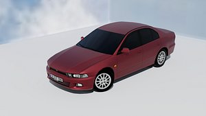 1998 Mitsubishi Galant - Low Poly - Removable Badges - LOD - Custom Textures - EU US Specs