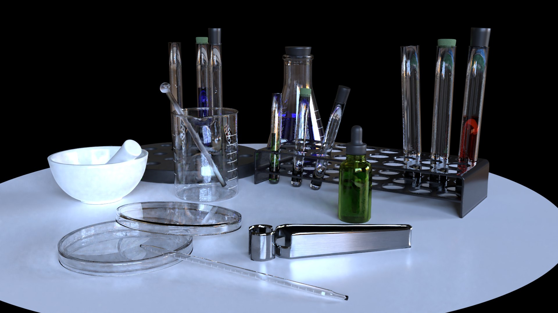 3D Chemistry Glassware Test - TurboSquid 1407388