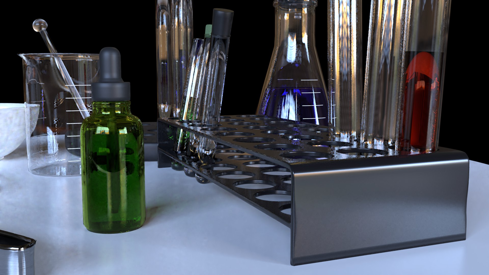 3D Chemistry Glassware Test - TurboSquid 1407388