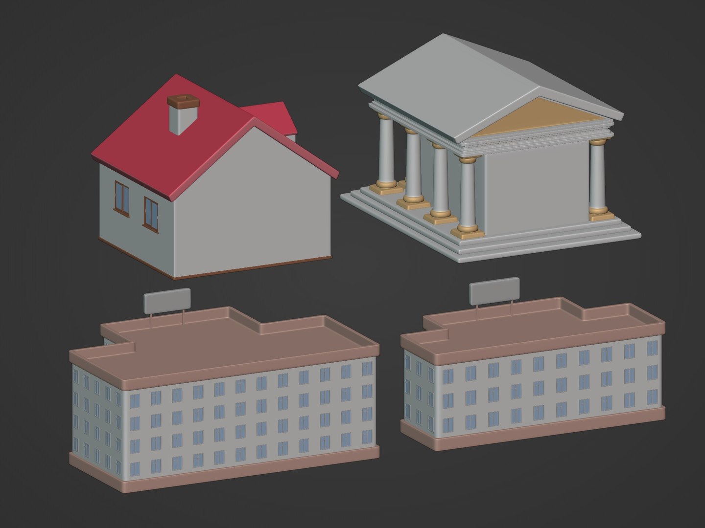 3D Buildings Pack - TurboSquid 2108489
