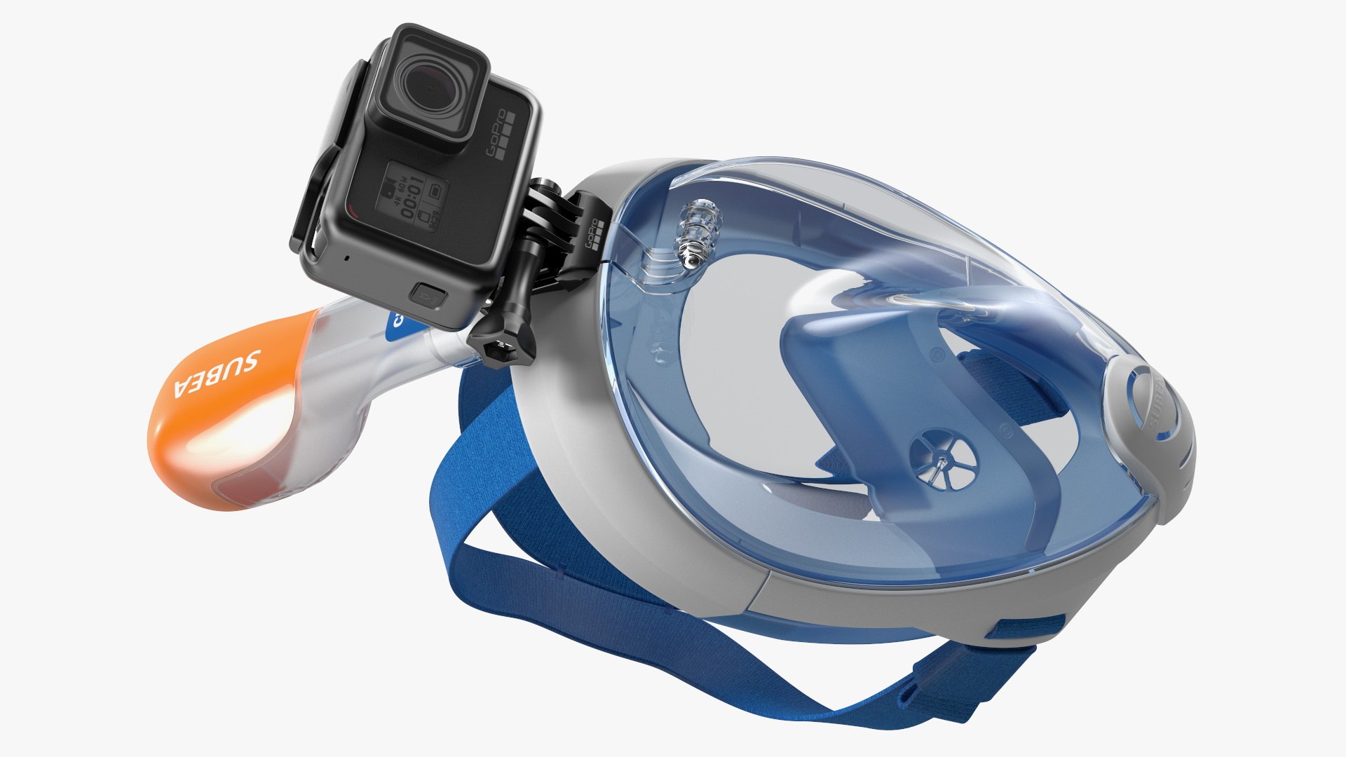 Tribord Subea Full Face Snorkeling Mask with GoPro Hero 3D model