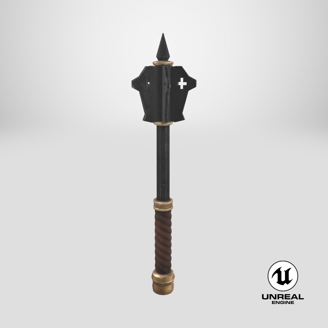 3D model Stylized Mace https://p.turbosquid.com/ts-thumb/br/eKaqNh/JQ/stemcell_unreal_render/png/1701195007/1920x1080/fit_q87/b352c4e7aa98d024584fcbc62932615506bf12f7/stemcell_unreal_render.jpg