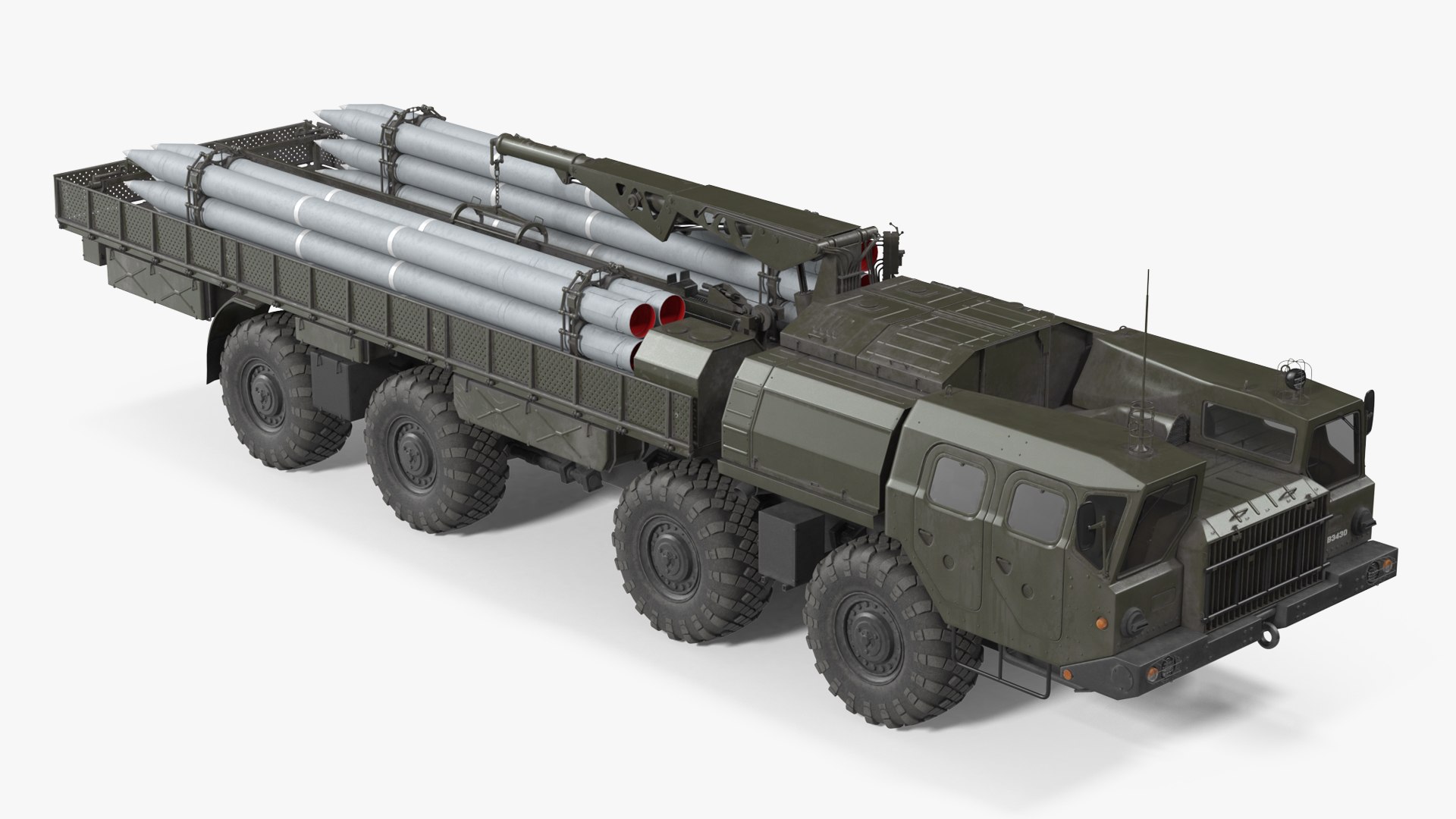 TZM 9T234 2 Transloader with Crane 3D model preview