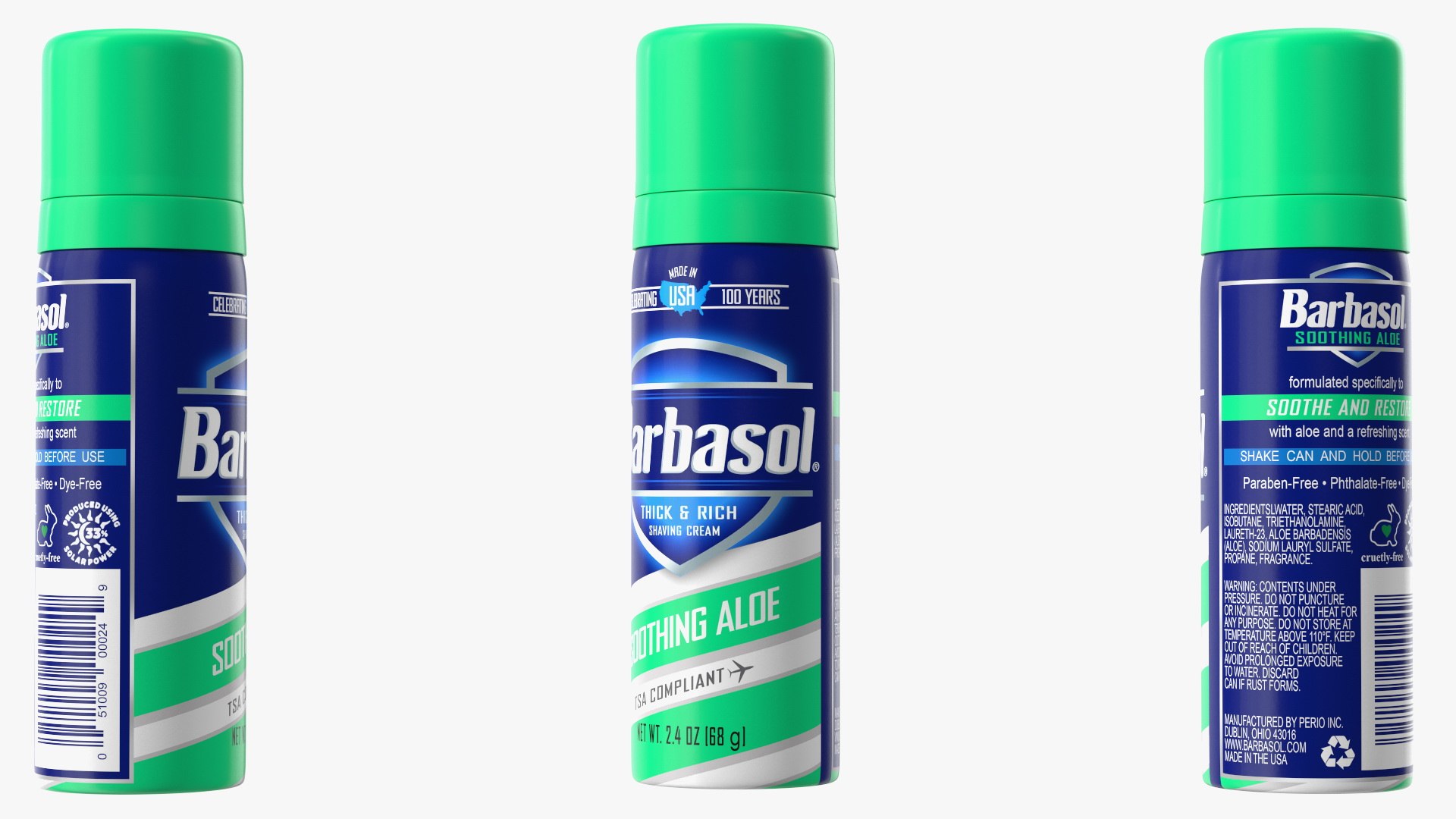 3D Barbasol Shave Cream Travel Can Aloe Model TurboSquid 2003871