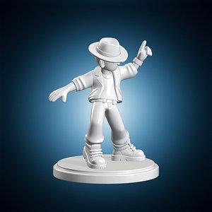 Michael Jackson Moonwalk Dancer Fan Art 3D Print Model 3D