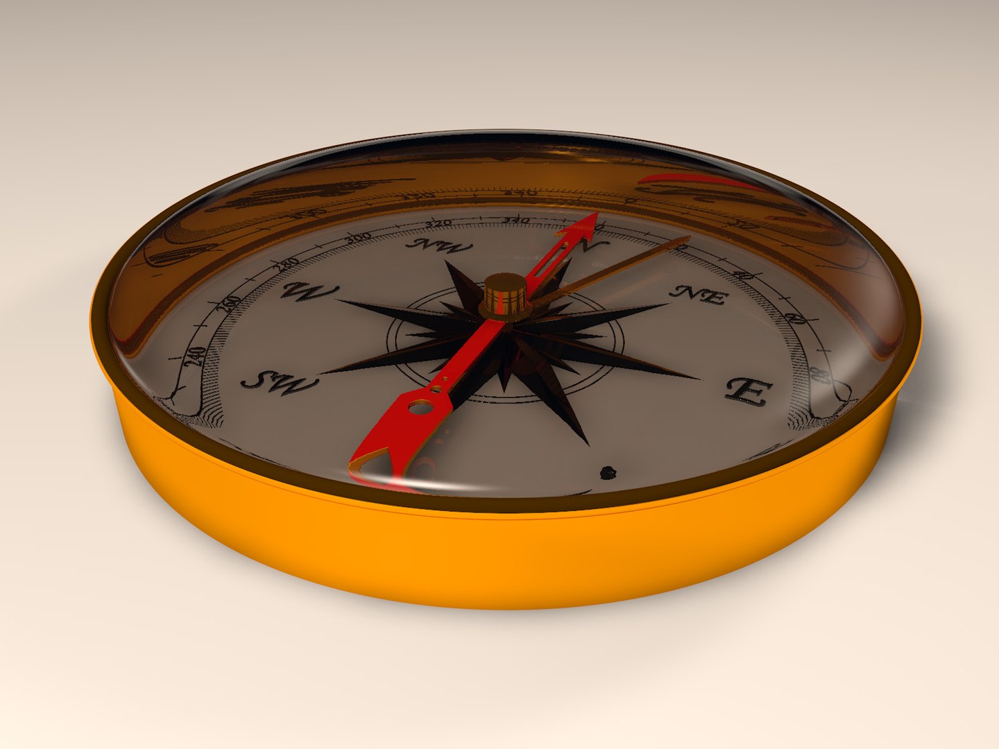 3d Model Classic Handheld Compass