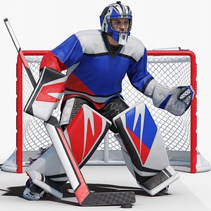 Hockey goalkeeper pose 6 3D model