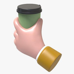Hand Holding Coffee Cup 3D model