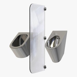 3D 2 differents urinal toilets
