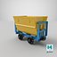 3D wagon mining cart model