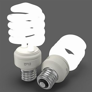 Energy Saving Light Bulb Illuminated 3D Model