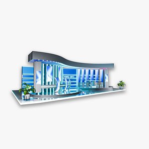Blender Exhibition Stand Optimized 3D Model for Events Shows 3D model model