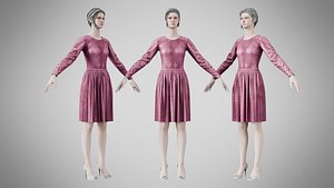 Dress 05 Dusty Rose Velvet
