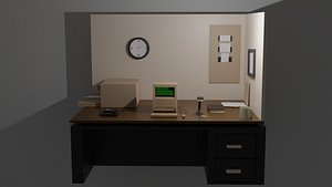 desk desktop 3D model