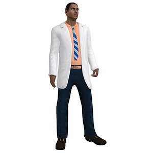 3d rigged doctor model