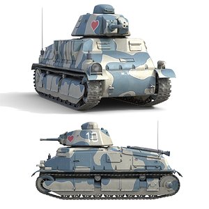 SOMUA S35 Cavalry tank 3D