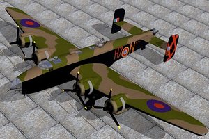 3d model handley page halifax bomber
