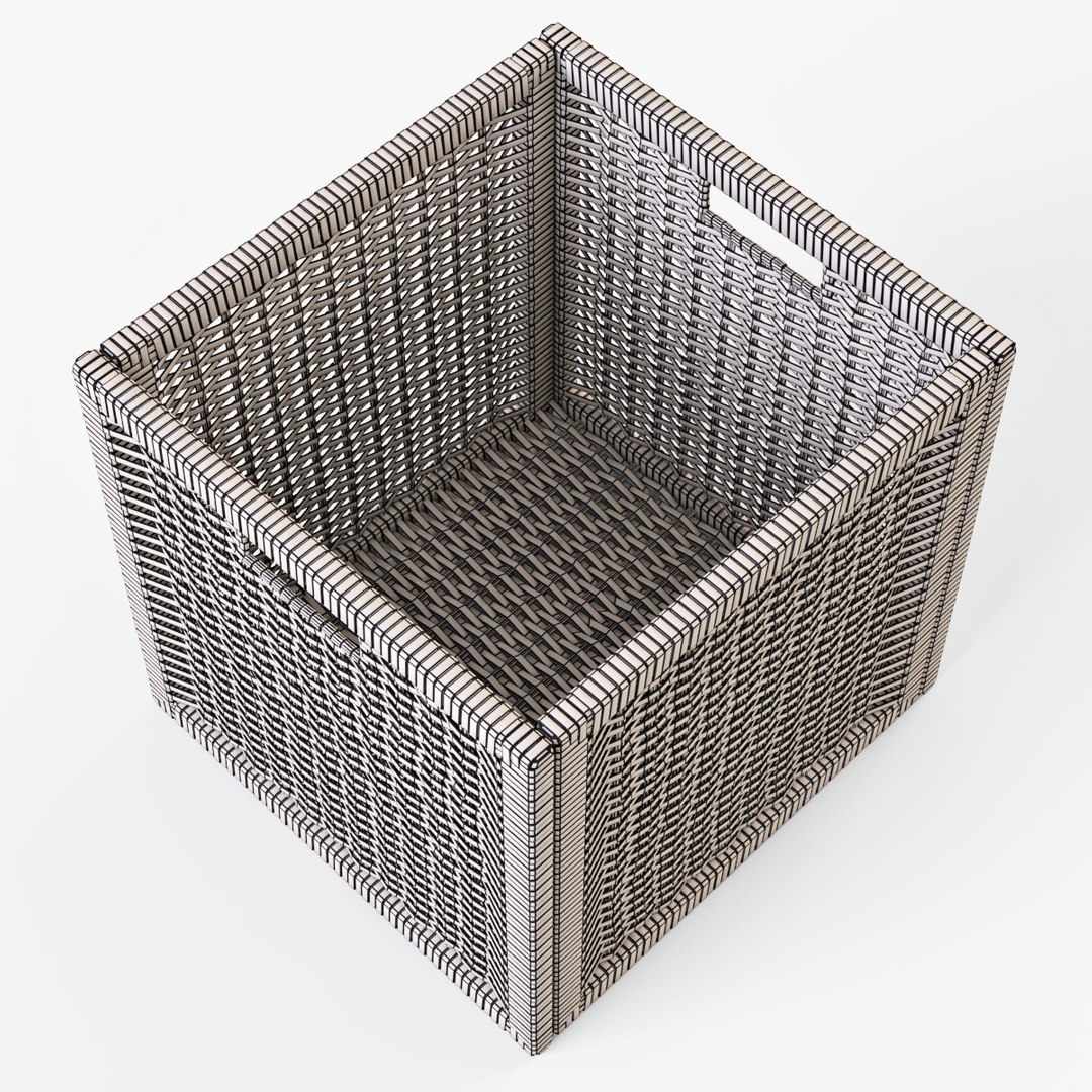 3d Model Rattan Basket Ikea Branas