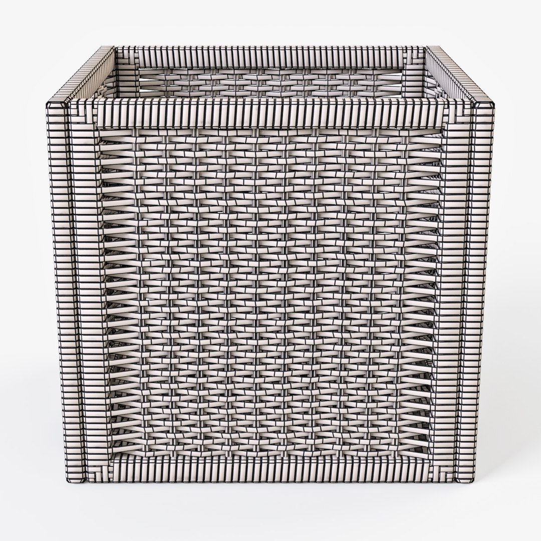 3d Model Rattan Basket Ikea Branas