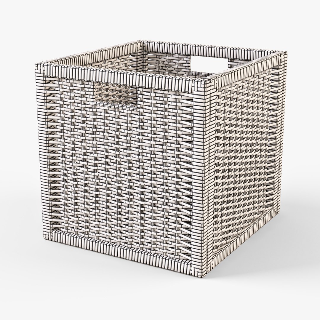 3d Model Rattan Basket Ikea Branas