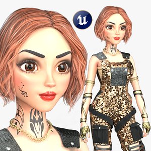 Cartoon Rigged Dancer Queen Olivia-AU Character