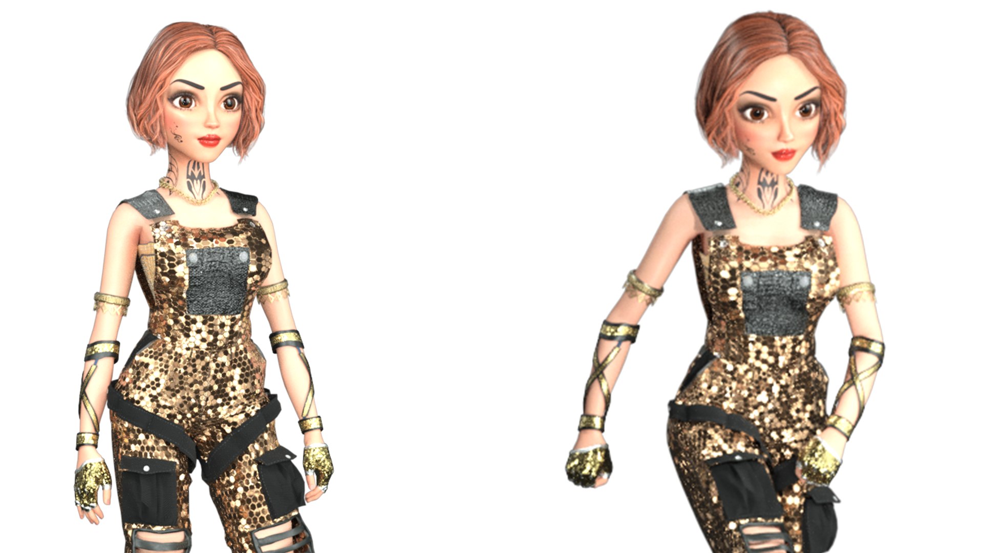 3D Cartoon Rigged Dancer Queen Olivia-AU Character 3D Model ...