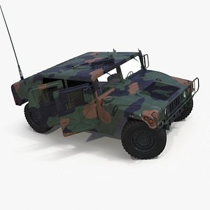 3D model Military Off Road Utility Vehicle Humvee Rigged