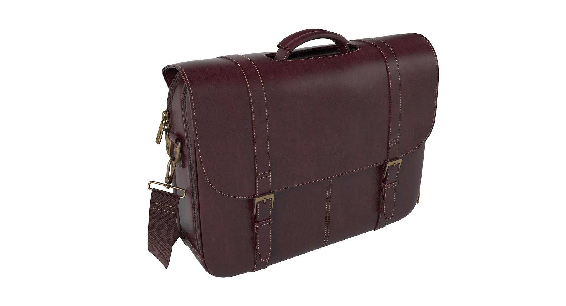 Samsonite Colombian Leather Flapover Model TurboSquid 1328706