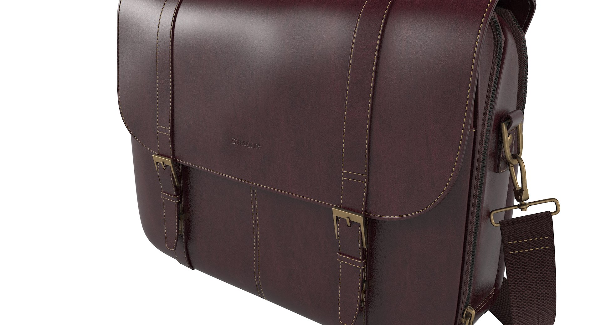 Samsonite Colombian Leather Flapover Model TurboSquid 1328706