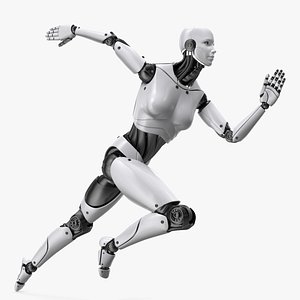 Female Cyborg Run Pose model