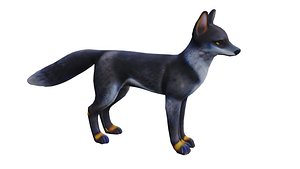 Gray Fox low poly 3D